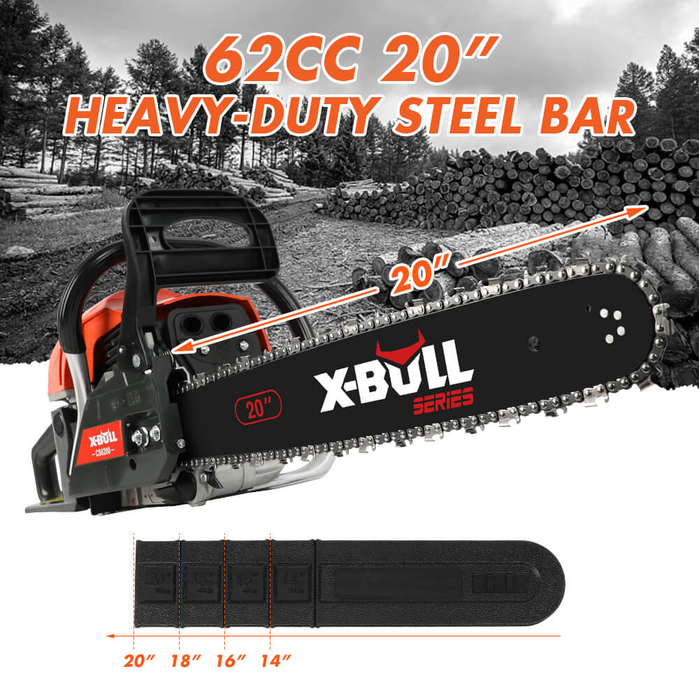 Petrol Chainsaws Commercial  20" Bar  62cc E-Start Tree Pruning Top Handle