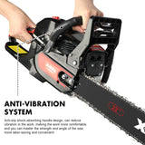 62cc Chainsaw Petrol Commercial 22" Bar E-Start Tree Pruning Top Handle