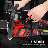 62cc Chainsaw Petrol Commercial 22" Bar E-Start Tree Pruning Top Handle
