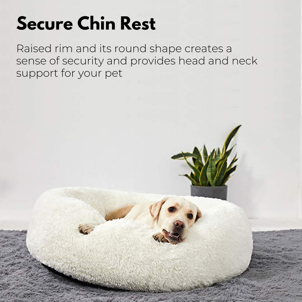 XL 100CM Round Pet Bed (Light Grey)