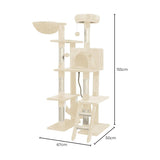 155cm Plush Cat Condo Cat Tree Beige