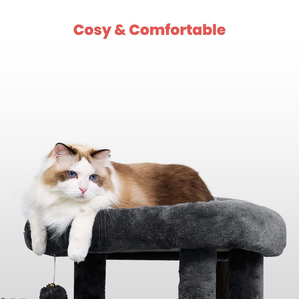 145cm Plush Cat Condo Cat Tree Dark Grey FI-CT-156-BJ