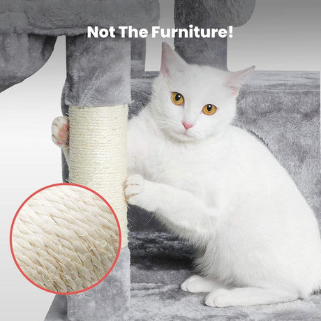 170cm Plush Cat Condo Cat Tree Grey FI-CT-161-ZZ