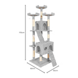 170cm Plush Cat Condo Cat Tree Grey FI-CT-161-ZZ