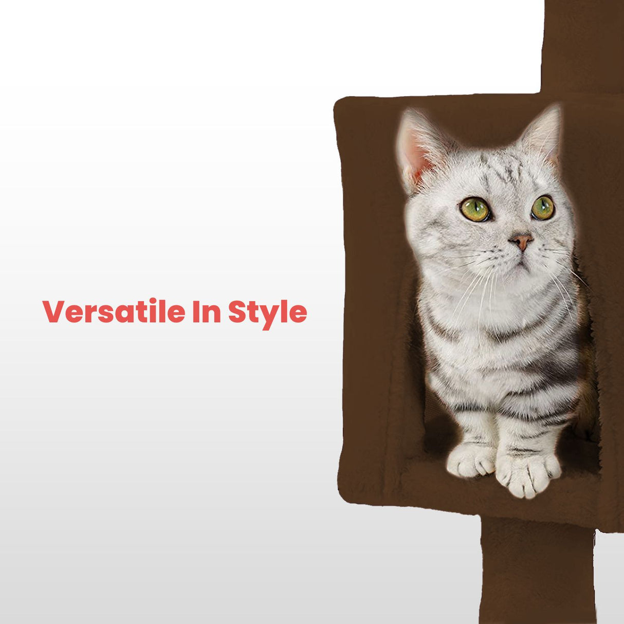 104cm Plush Cat Condo Cat Tree Brown FI-CT-167-ZZ