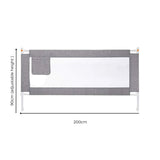 90CM Height Adjustable Folding Kids Safety Bed Rail (200X90CM Single Side 1 PCS, Grey)