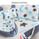 Portable Baby Lounger & Baby Nest with Pillow (Stars) GO-BBL-100-QM