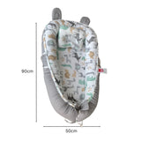 Breathable Material Hidden Zipper Portable Baby Lounger & Baby Nest With Pillow (Animals)