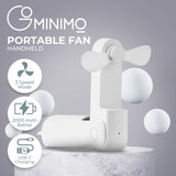 USB Rechargeable Portable Handheld Fan with 3 Speed(White) GO-HF-100-XHT