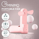 USB Rechargeable Portable Handheld Fan with 3 Speed(Pink) GO-HF-101-XHT