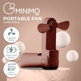 USB Rechargeable Portable Handheld Fan with 3 Speed(Brown) GO-HF-102-XHT