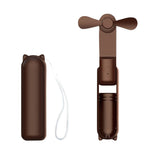 USB Rechargeable Portable Handheld Fan with 3 Speed(Brown) GO-HF-102-XHT