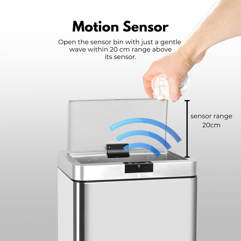 Sensor Bin 50L Wide Silver Square MK-SB-108-JR