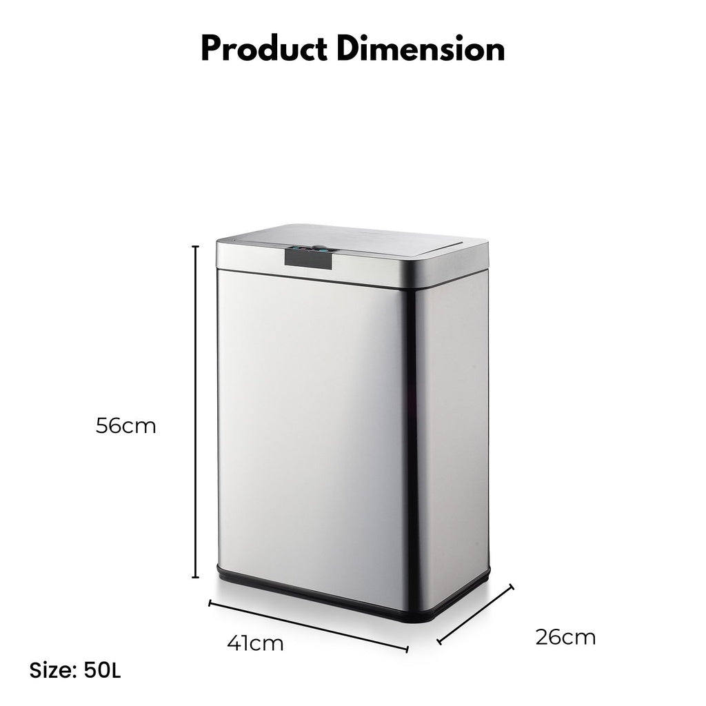 Sensor Bin 50L Wide Silver Square MK-SB-108-JR
