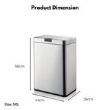 Sensor Bin 50L Wide Silver Square MK-SB-108-JR