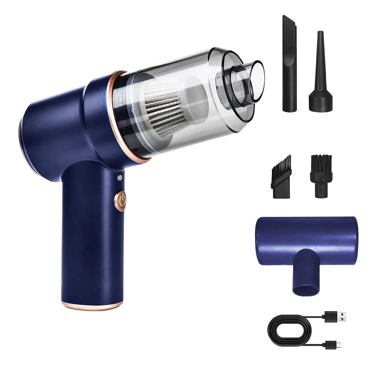 45000RPM 7.4V Rechargeable Cordless Air Duster and Car Vacuum Cleaner (Navy Blue) MK-AD-105-YE