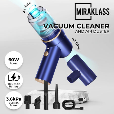 45000RPM 7.4V Rechargeable Cordless Air Duster and Car Vacuum Cleaner (Navy Blue) MK-AD-105-YE