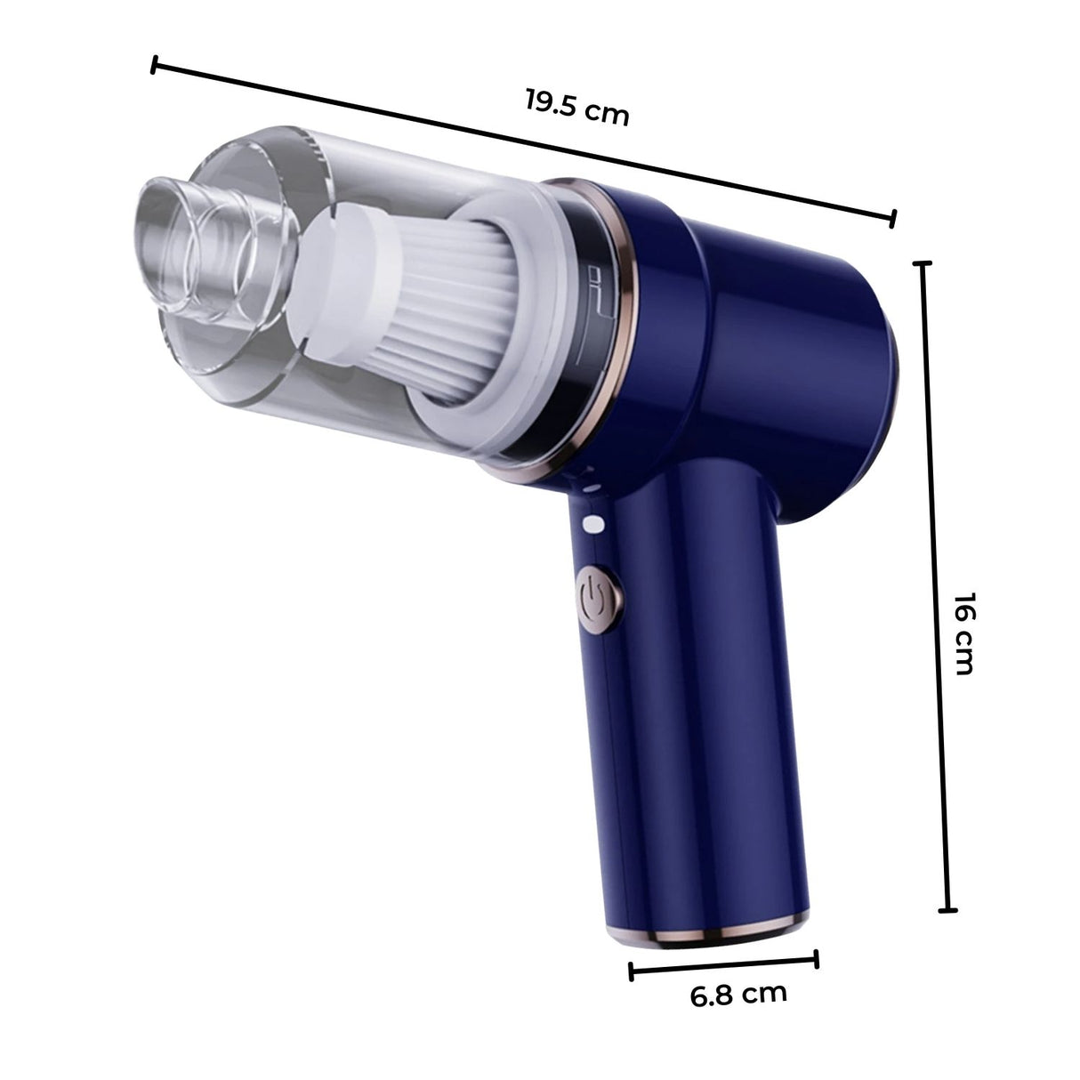 45000RPM 7.4V Rechargeable Cordless Air Duster and Car Vacuum Cleaner (Navy Blue) MK-AD-105-YE