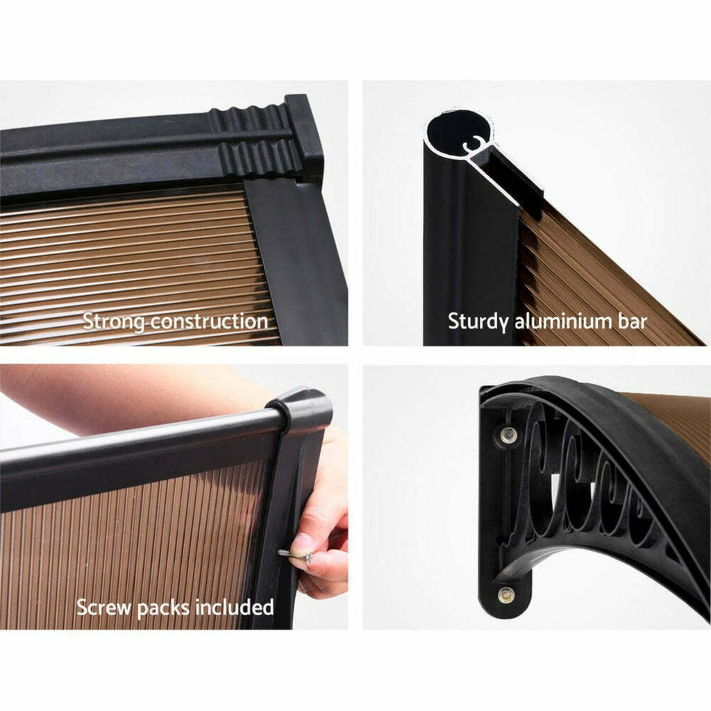 Window Door Awning Canopy Outdoor UV Patio Rain Cover Tawny 1M X 2M Type 3 NE-AG-105-SU