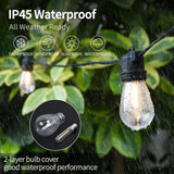 53FT 15+1 Bulbs LED Outdoor String Lights Garden Party Decoration
