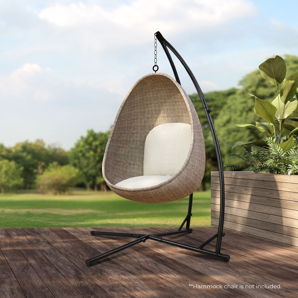 Hammock Chair Stand for Hanging Air Porch Swing Chair (Black) NE-HC-100-DL