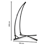 Hammock Chair Stand for Hanging Air Porch Swing Chair (Black) NE-HC-100-DL