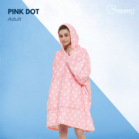 Hoodie Blanket Light Pink Polka Dot HM-HB-101-AYS