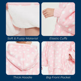 Hoodie Blanket Light Pink Polka Dot HM-HB-101-AYS