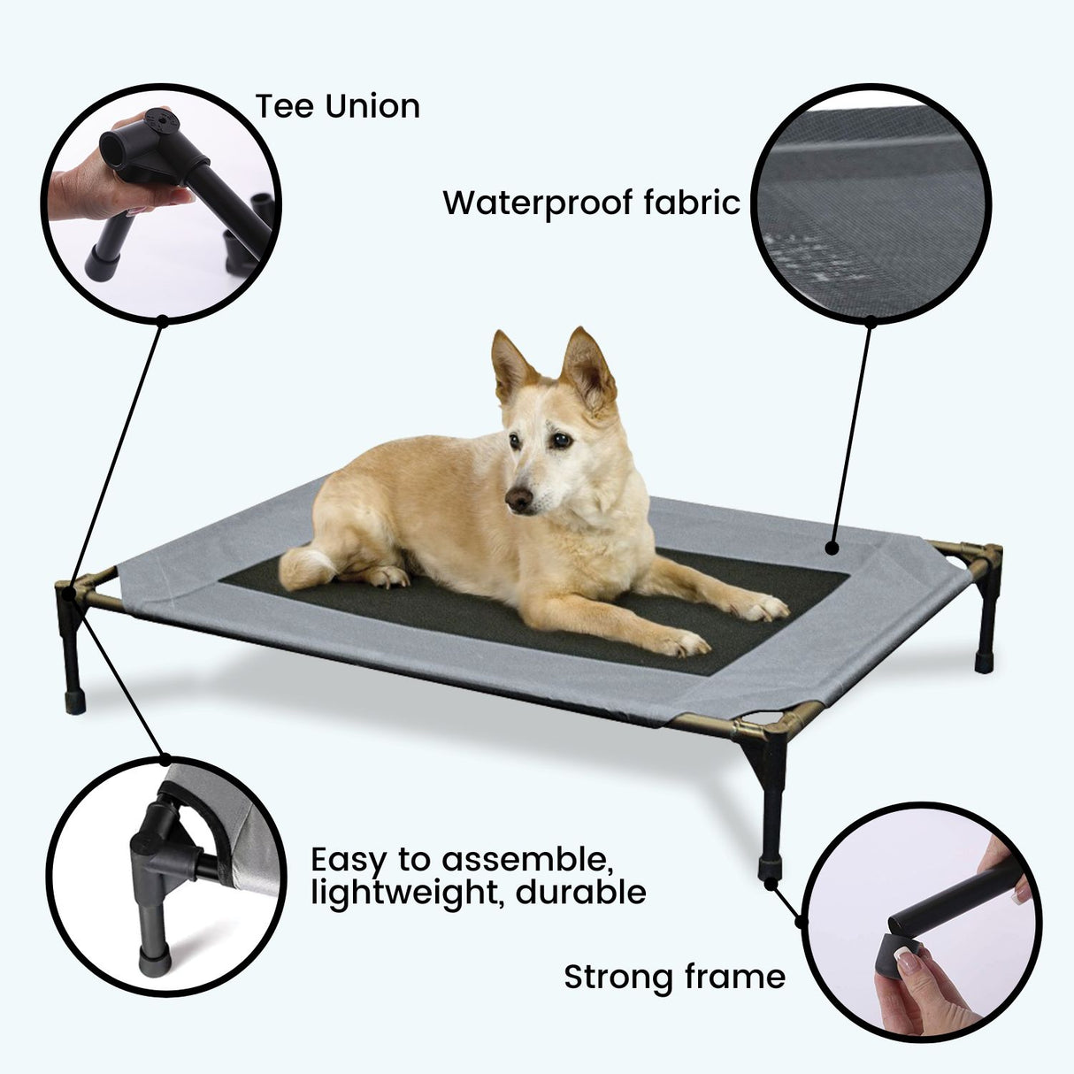 Elevated Camping Pet Bed (M Army) - PT-PB-148-QQQ