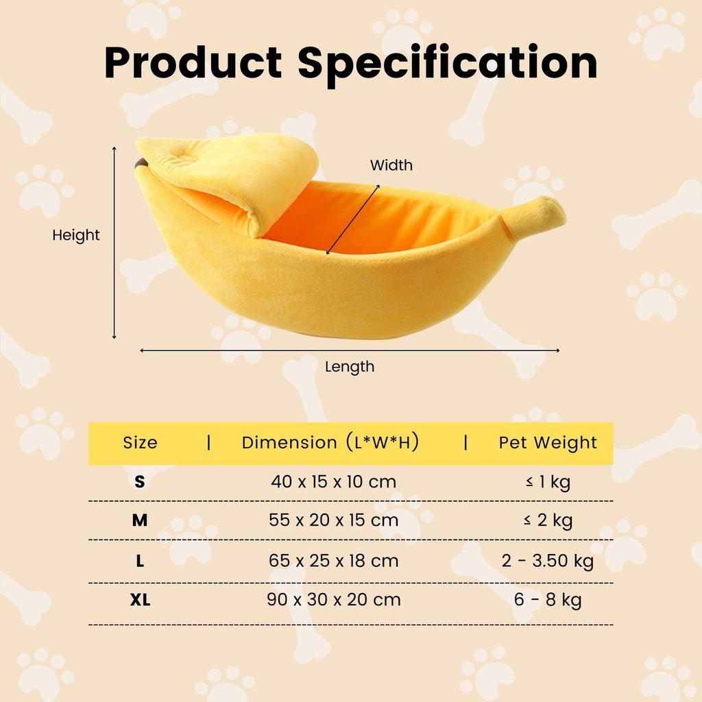 Banana Pet Bed (M Yellow) - PT-PB-192-QQQ