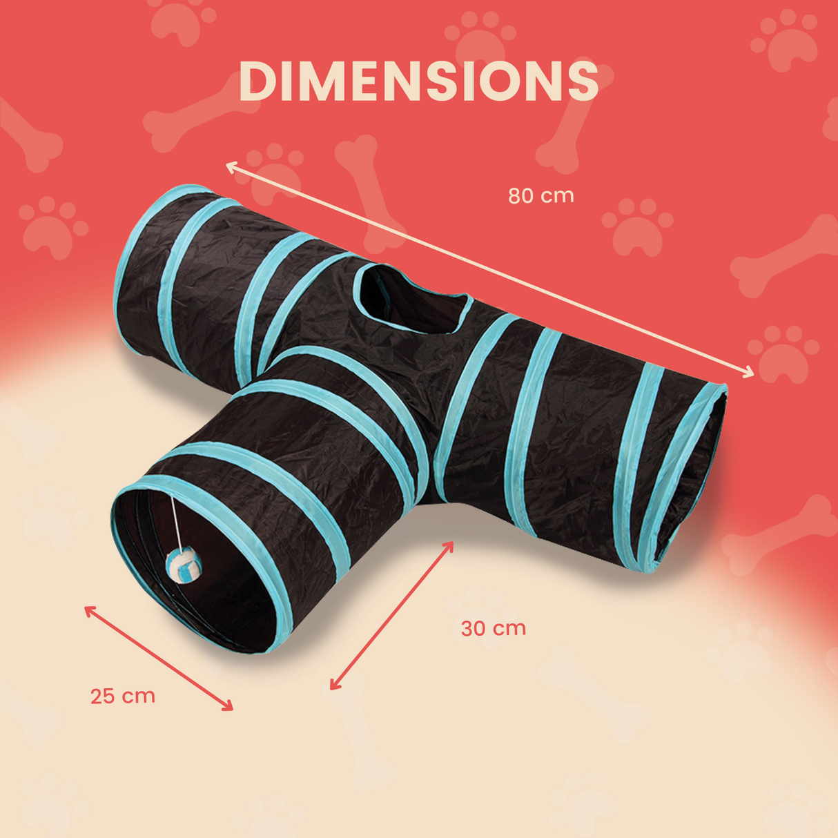 4 Holes Cat Tunnel (White) - PT-CT-120-QQQ