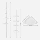Adjustable Bathroom Corner Shelf with 4 Trays White