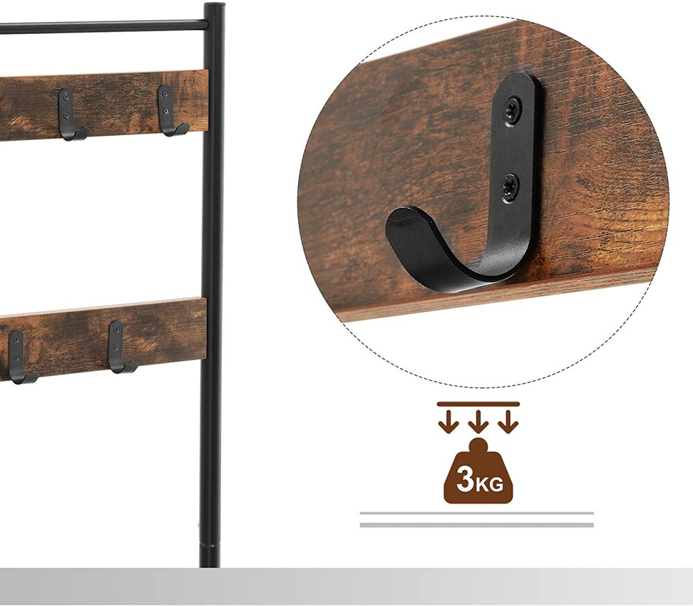 Coat Rack Stand Height 175 cm Rustic Brown HSR41BX
