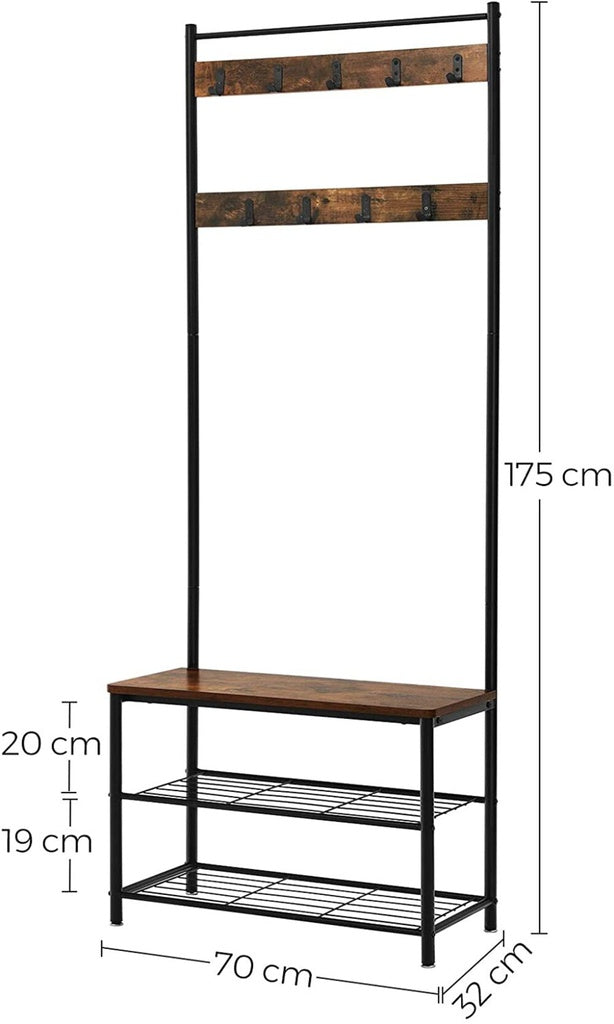 Coat Rack Stand Height 175 cm Rustic Brown HSR41BX
