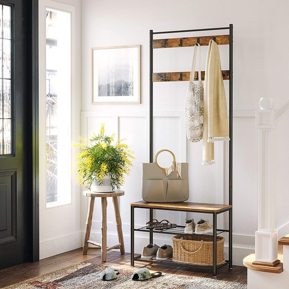 Coat Rack Stand Height 175 cm Rustic Brown HSR41BX