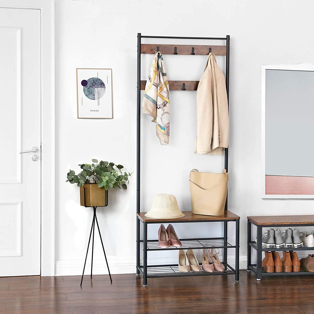 Coat Rack Stand Height 175 cm Rustic Brown HSR41BX