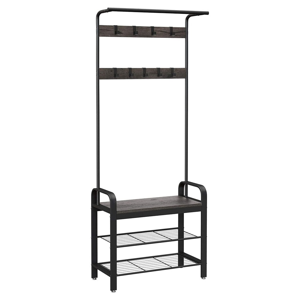 Coat Rack Stand Height 183 cm Hazelnut Brown and Black HSR040B04