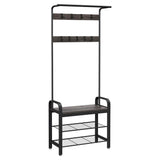 Coat Rack Stand Height 183 cm Hazelnut Brown and Black HSR040B04