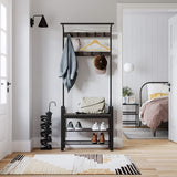 Coat Rack Stand Height 183 cm Hazelnut Brown and Black HSR040B04