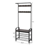 Coat Rack Stand Height 183 cm Hazelnut Brown and Black HSR040B04