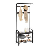 Coat Rack Stand Height 183 cm Hazelnut Brown and Black HSR040B04