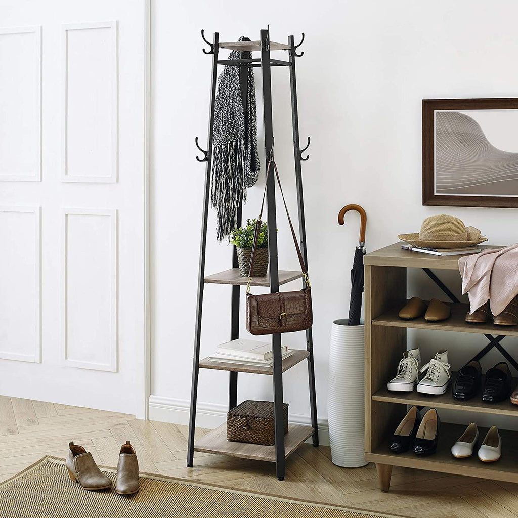 Coat Rack 3 Shelves Greige LCR080B02