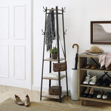 Coat Rack 3 Shelves Greige LCR080B02