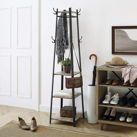 Coat Rack 3 Shelves Greige LCR080B02