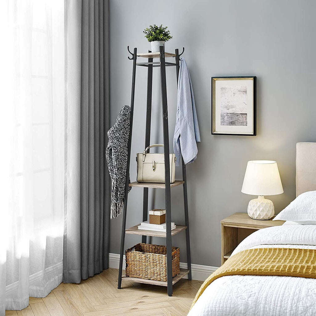 Coat Rack 3 Shelves Greige LCR080B02