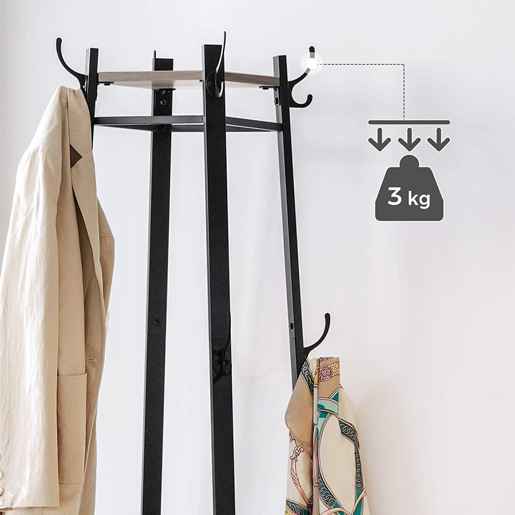 Coat Rack 3 Shelves Greige LCR080B02