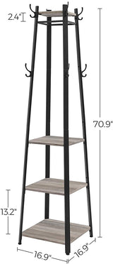 Coat Rack 3 Shelves Greige LCR080B02