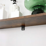 Blanket Ladder Wall-Leaning Rack with Storage Shelf Rustic Brown and Black LLS012B01