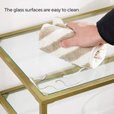 Console Table with Tempered Glass Gold Colour LGT025A01