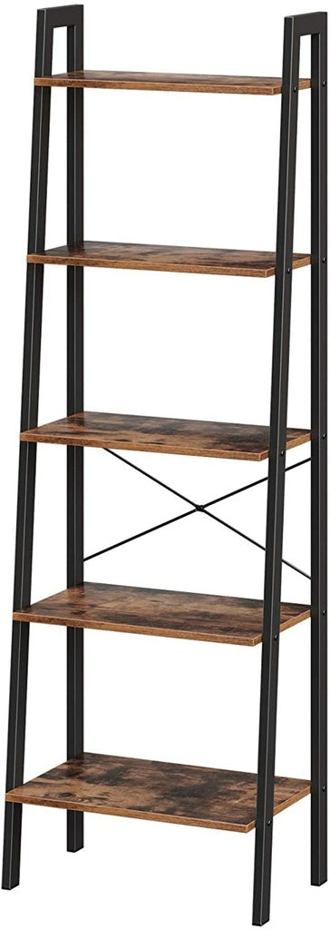 Ladder Shelf 5-Tier Rustic Brown LLS45X